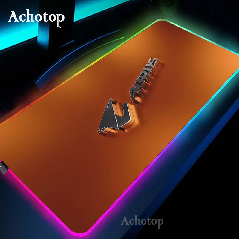 

Mouse pad RGB Aorus Gaming Mouse Pad PC Gamer Computer Large Mousepad Gamer Rubber Carpet With Backlit Play CS GO LOL Desk Mat