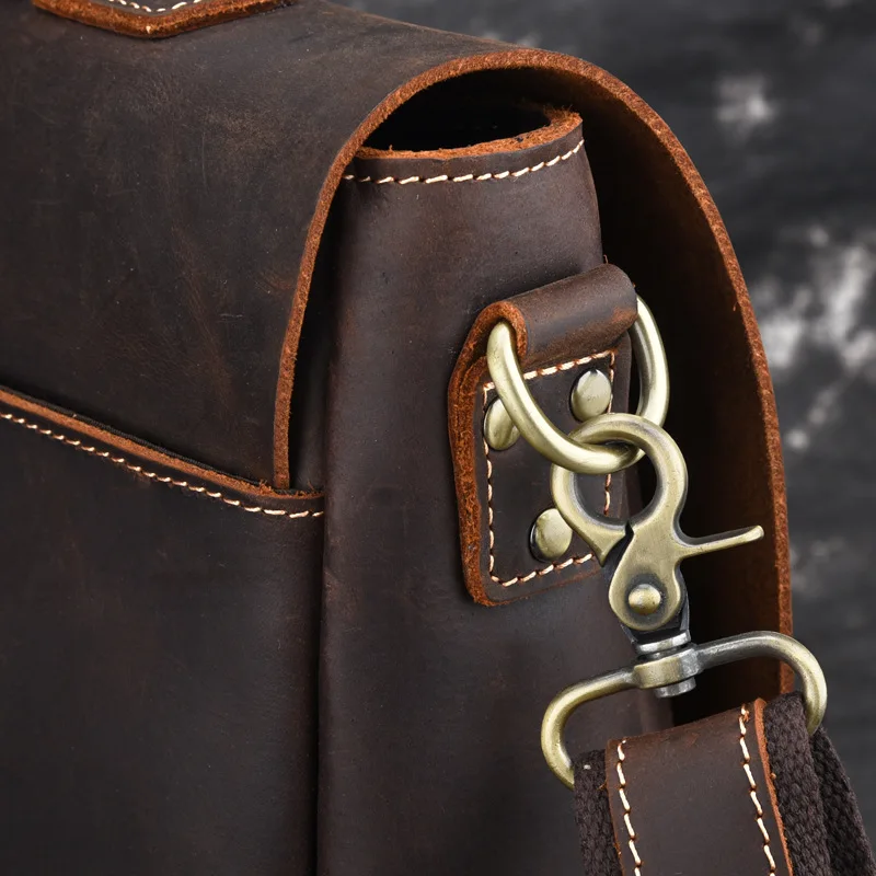 GO-LUCK Crazy Horse, портфель из натуральной кожи с верхней ручкой, мужская сумка, мужская сумка через плечо, мужская сумка-мессенджер