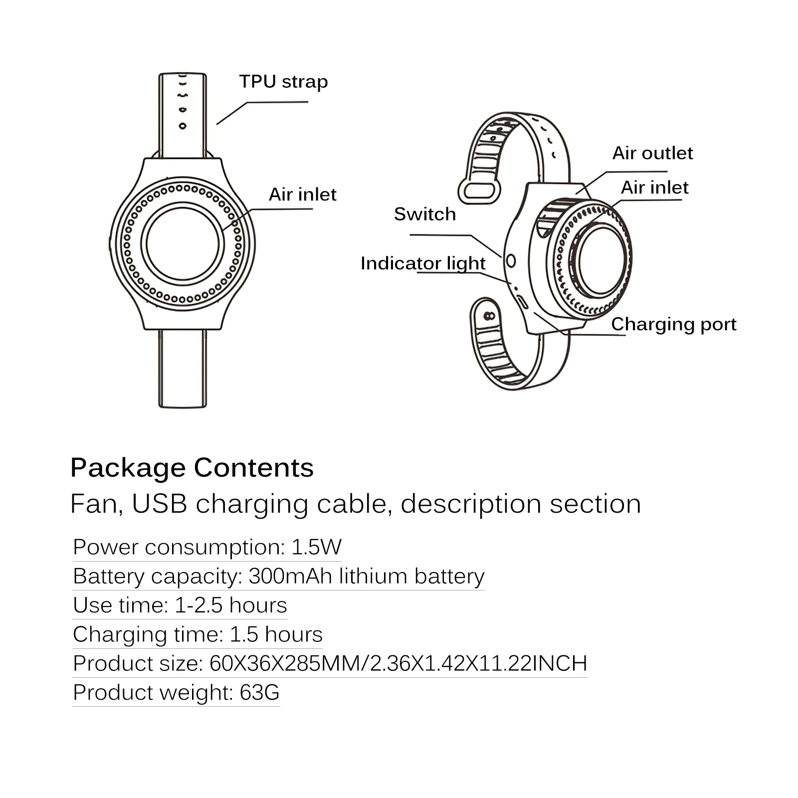 

Kids Portable Cartoon Watch Fan USB Charging Innovative Wrist Mini Fan Home Outdoor Electric Wearable Fans Boys Girls Gift