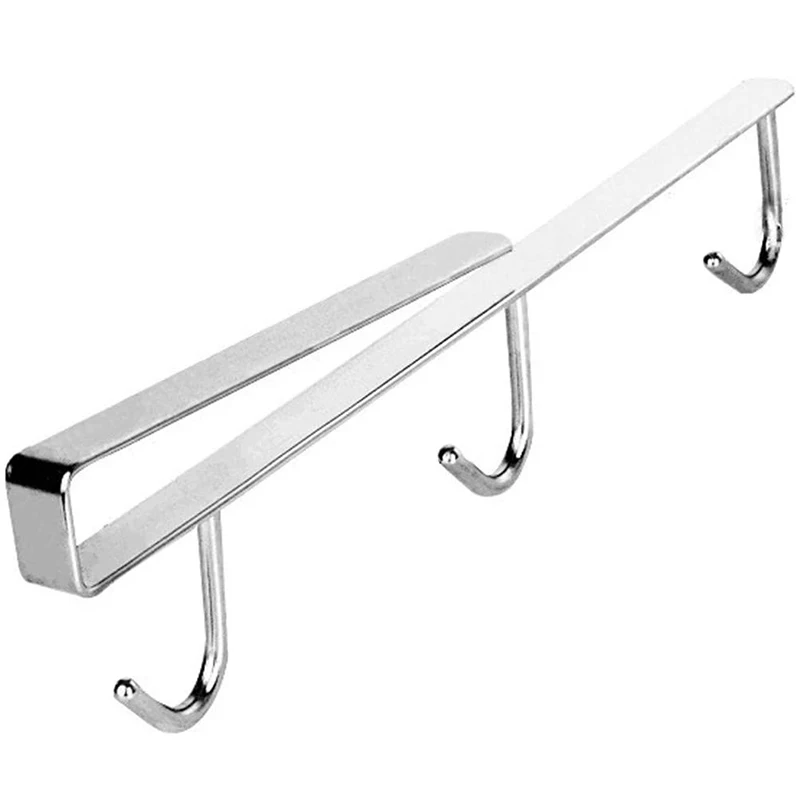 

304 нержавеющая сталь, стойка для чашек под полкой, подходит для шкафа 0,8 дюйма или меньше (3 крючка)