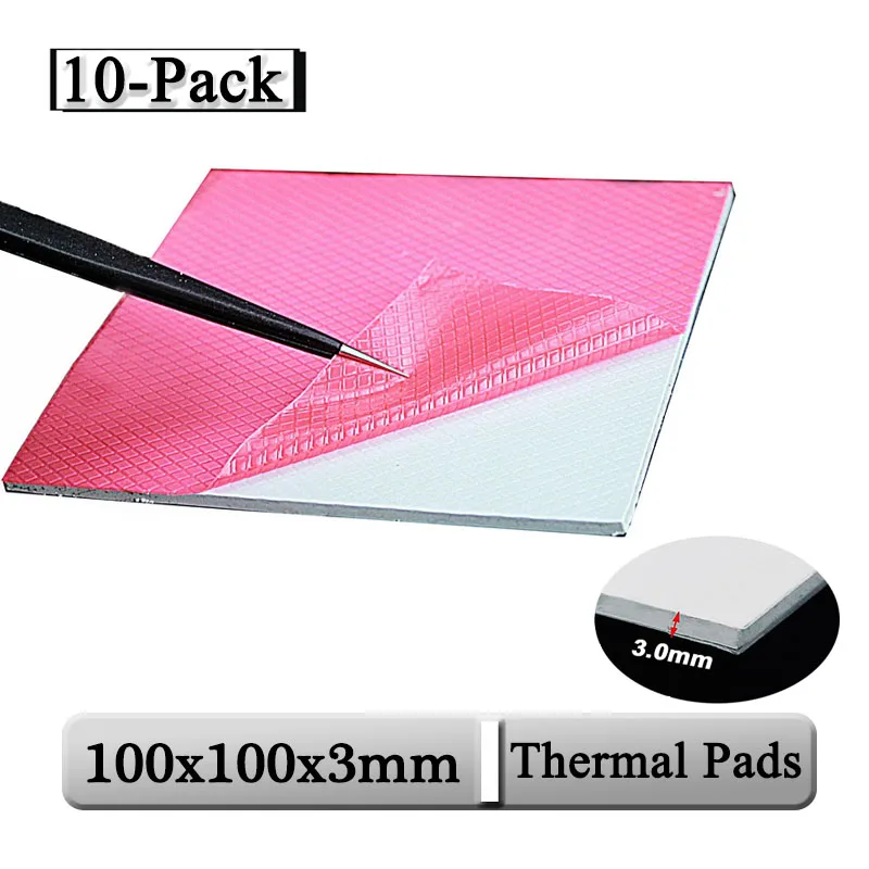 10 шт./лот Gdstime 100x100x3 мм 0,3 см Толщина белый Термальность колодки Процессор охлаждающая подставка 100x3 мм 3 мм силикон радиатор колодки