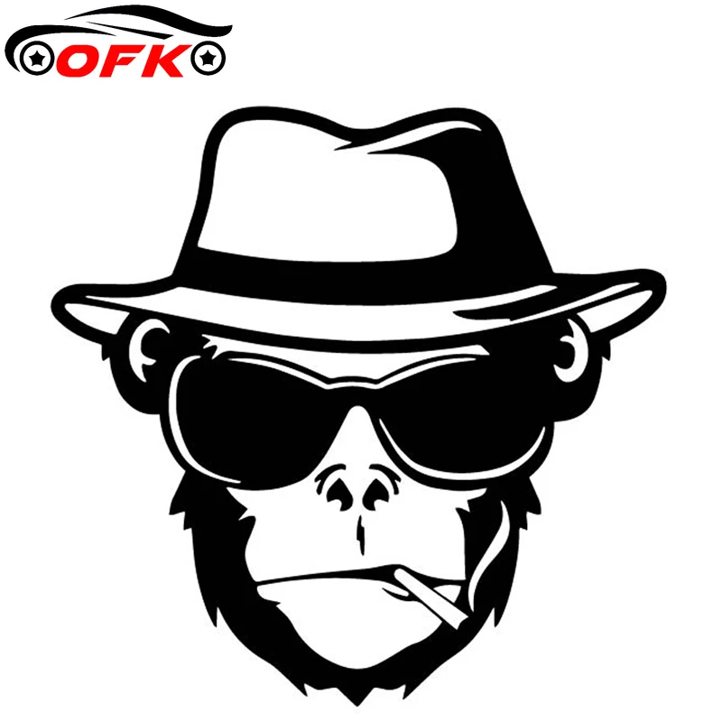 

Cool Monkey Head Pattern Art Classic Cars Paper Fashion Body Decoration Decal PVC Waterproof Sunscreen Car Sticker