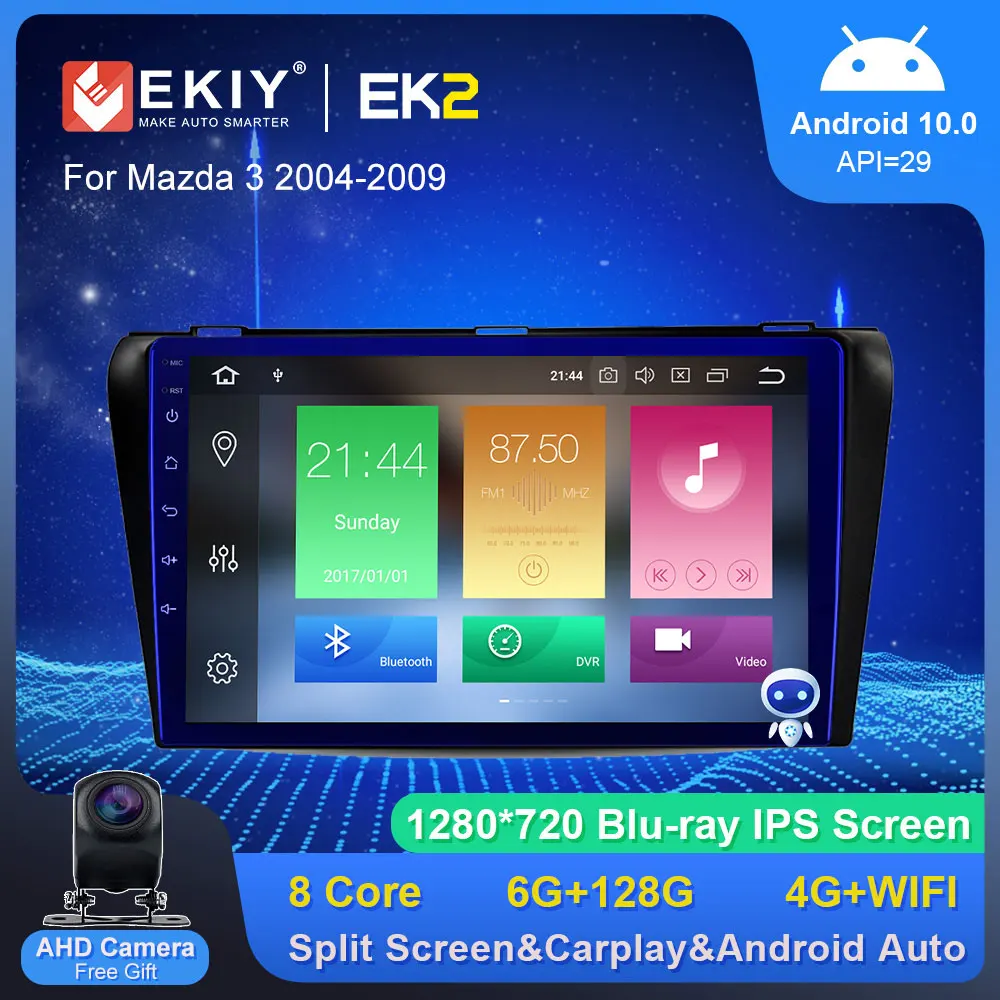 

EKIY EK2 Car Radio Android For Mazda 3 2004-2009 Stereo GPS Navi Autoradio Multimedia Player Carplay Blu-Ray IPS BT No 2Din DVD