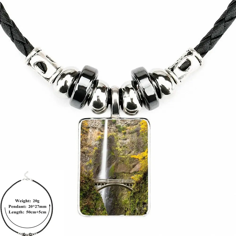 Ей глазурь колумбийский водопад стеклянное ожерелье кабошон винтажное черное