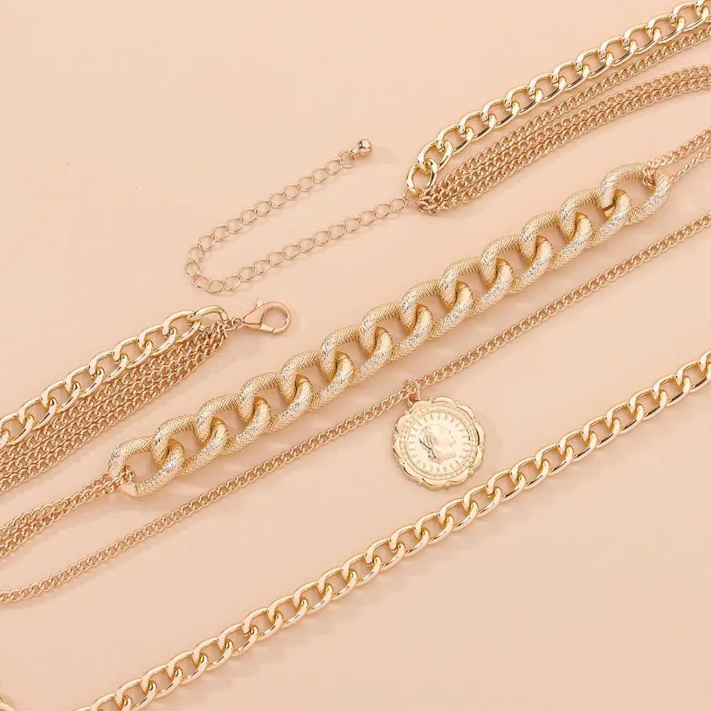 

Statement Punk Jewelry MultiLayer Chunky Twist Chain Choker Necklace Thick Snake Bone Neck Collar Cuban SteamPunk