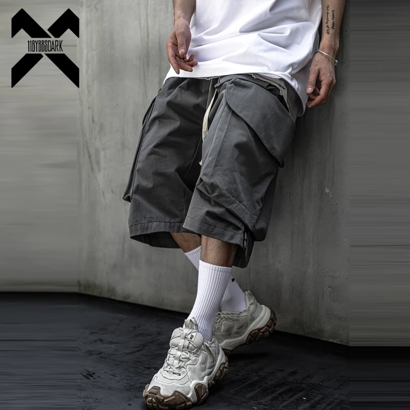 Goede 11 Bybb's Dark Tactiek Cargo Shorts Mannen Mode Streetwear 2021 Nieuwe Zomer Shorts Mannelijke Elastische Taille Pocket Kaki Groen WB158