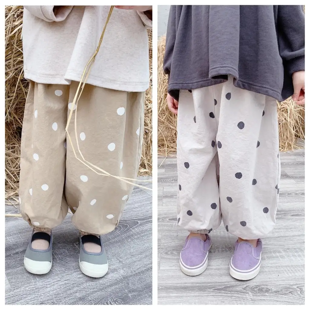 

2021 Ins Fashion Girls Spring Pants Long Pants Girls Loose Pants