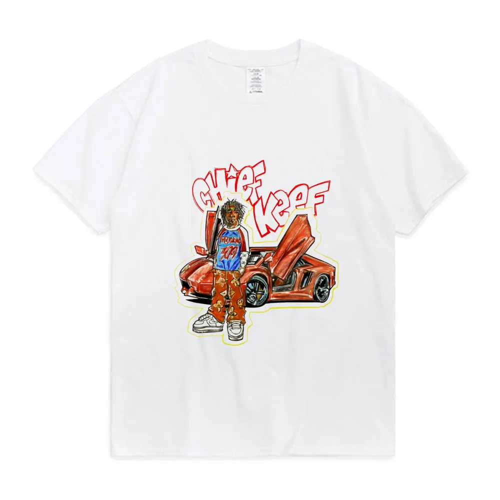

Chief Keef Hip Hop Vintage Unisex Black T-shirt Men Summer College Couple Popular Short Sleeve Trendy All-match T Shirt Tops New