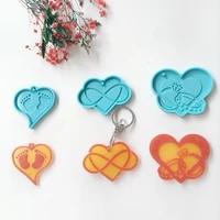 love series keychain silicone mold with hole keyring pendant handmade valentines day gift jewelry