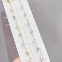 wholesale real gold color micro inlaid zircon bracelet ins style french freshwater pearl trendy hand jewelry