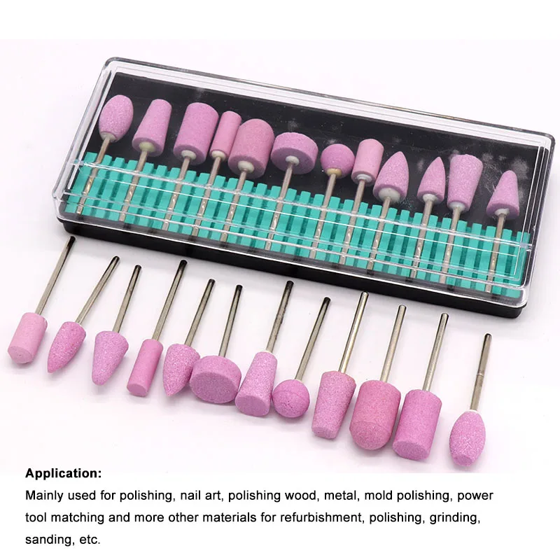 Набор миниатюрных насадок для маникюра комплект из 12 кварцевого абразивного