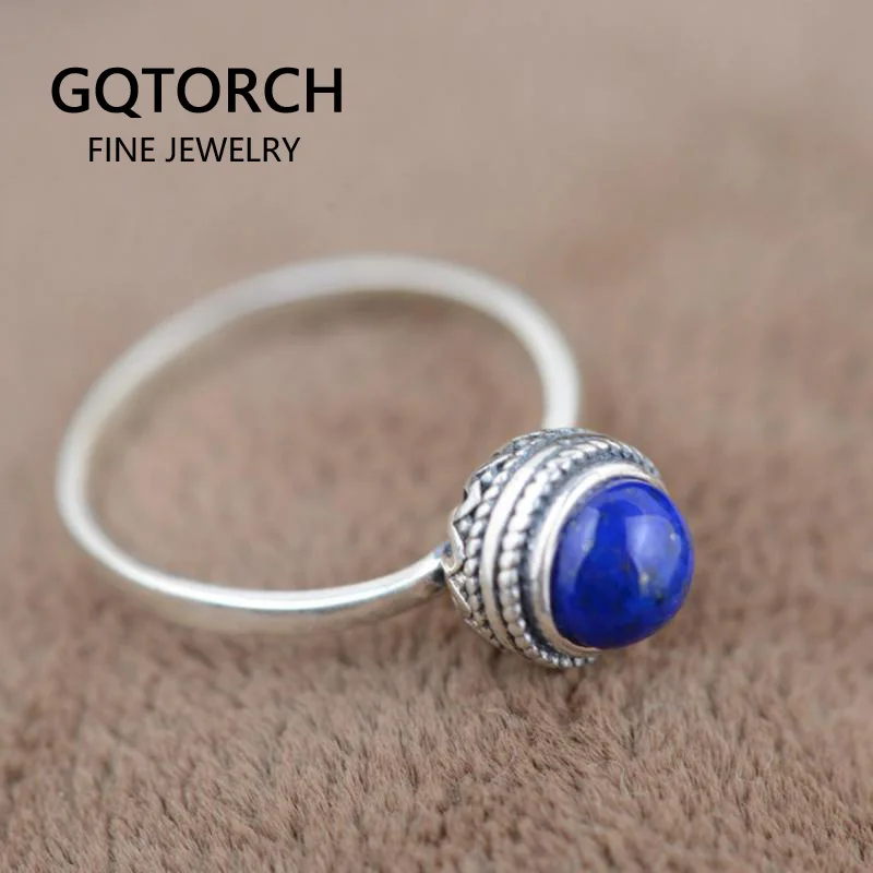 S925 Стерлинговое Серебро Винтажное кольцо инкрустированное элегантный стиль с
