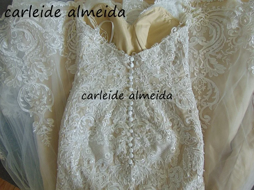 Vestido de noiva уникальные кружевные свадебные платья русалки с жемчугом на тонких бретелях, платье невесты, элегантные свадебные наряды Русалка