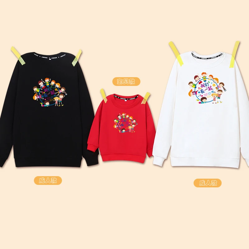 

2021 New 1pc WE ARE TOGETHER Sweatshirt Matching Family Outfits Good Quality Cotton Sweater Family Clothing Mother Son Girl Tops