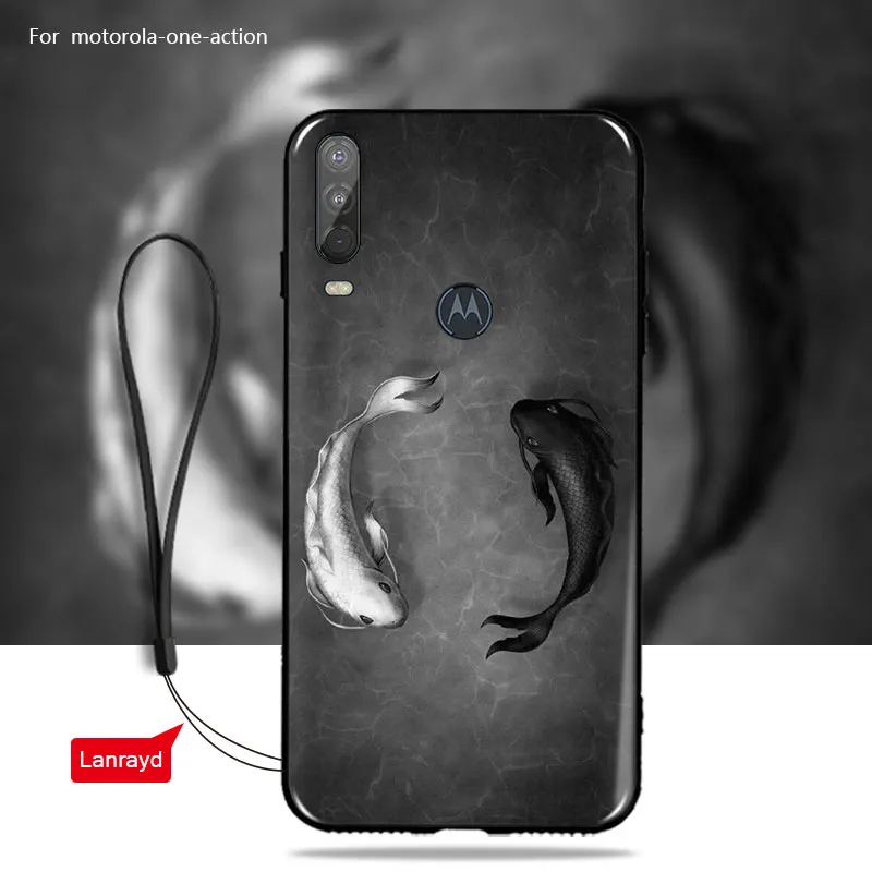 Дерево зерна для Motorola One Action Чехол Мягкий ТПУ силиконовый Модный рисунок для Motorola One Action Funda Coque мягкий бампер