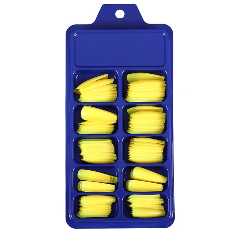 100 шт. сплошной Карамельный цвет полное покрытие гроб накладные поддельные ногти