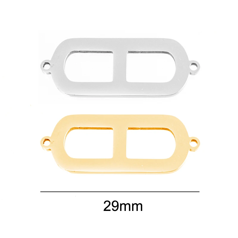 

100 шт сделанных из нержавеющей стали 11x29 мм размер с пряжкой Разъем для браслетов и ожерелий обе стороны зеркальная полировка Изготовление п...