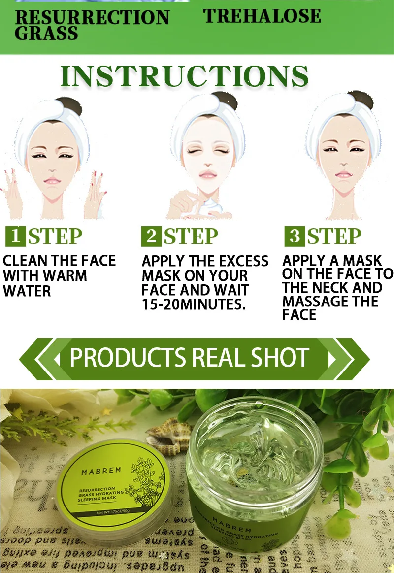 

Plant Hydrating Face Mask Moisturizing Anti-Aging Revitalizing Cream Sleeping Facial Mask Treatment Whitening Cream Skin Care