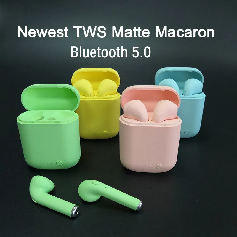 Беспроводные наушники Mini 2 TWS Bluetooth 5 0 матовые вкладыши Macaron с микрофоном зарядная