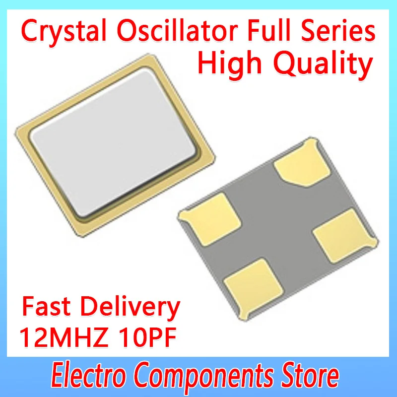 

10PCS/Lot SMD Passive Crystal Oscillator 4Pin 2520 12.000mhz 12MHz 12M Quartz Crystal Resonator 10PF 10PPM Quartz Resonators