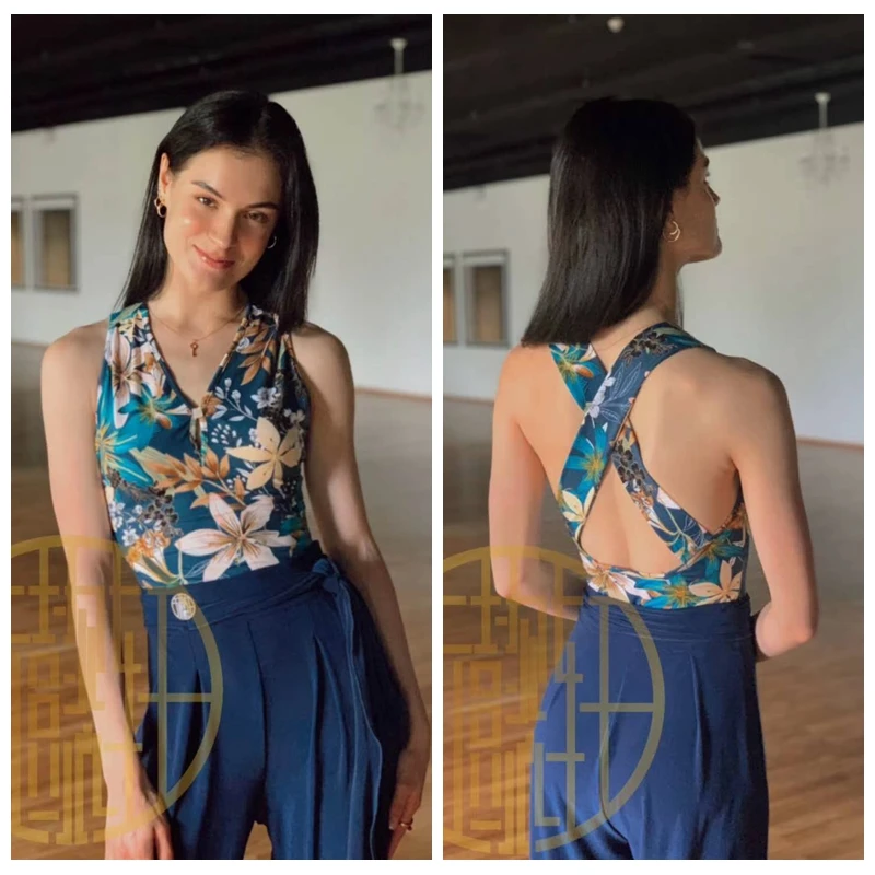 

2020 Sexy Women ballroom Dance Tops Shirts Long-Sleeved Clothes Flamenco Blouses Standard Modern Practise Dancewear