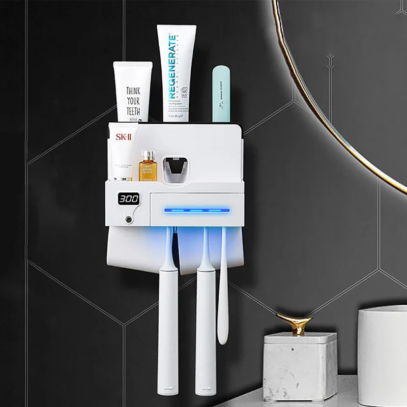 

UV Toothbrush Sterilizer Multifunction Toothbrush Holder Toothbrush Sterilizer Auto Toothpaste Squeezers Bathroom Accessories