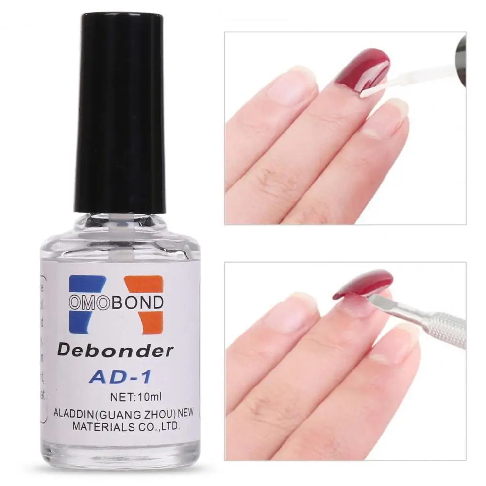 

BMEISION 10ML Nail Remover Glue Wide Application Harmless with Brush Powerful Debonding Anti Gelling Agent for Fake Fingernails