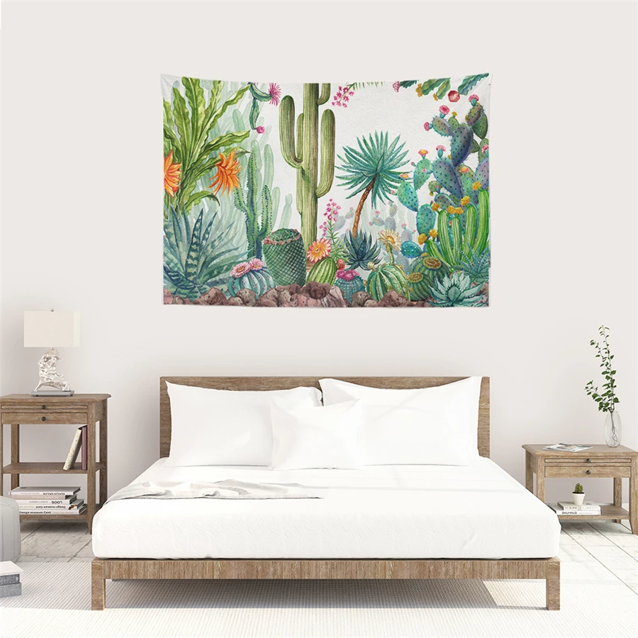 Прямая поставка гобелен настенная ткань с принтом растений Saguaro подвесной в