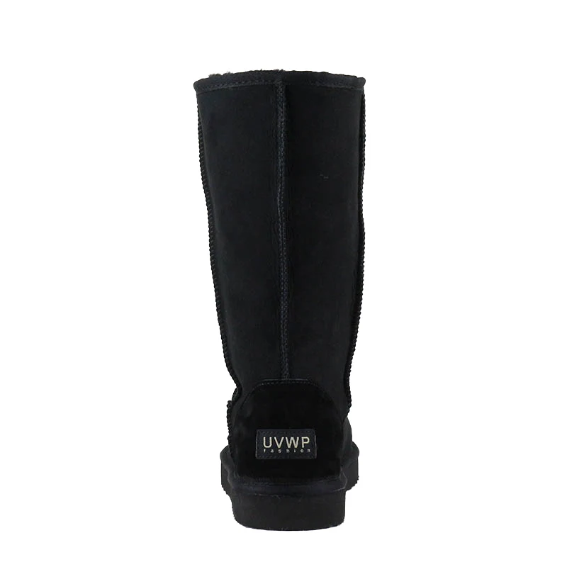 Классические зимние ботинки из натуральной овечьей кожи женские длинные с 100%