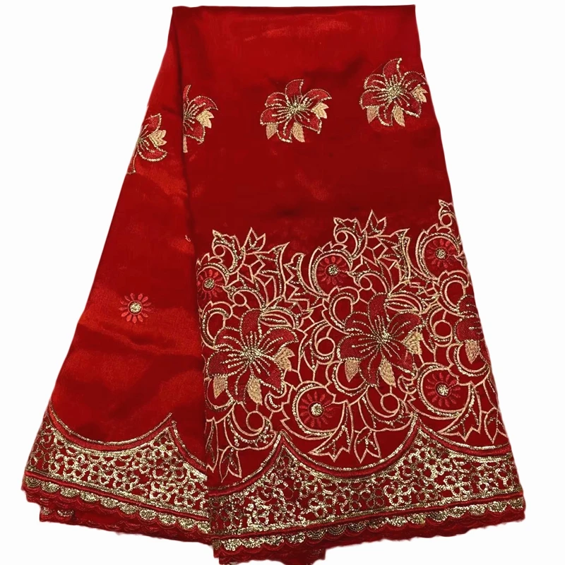 

Royal Blue 2021 High Quality African George Silk Lace Fabric With Sequins Sequined Indian Traditional Women Wedding Dress Fabric