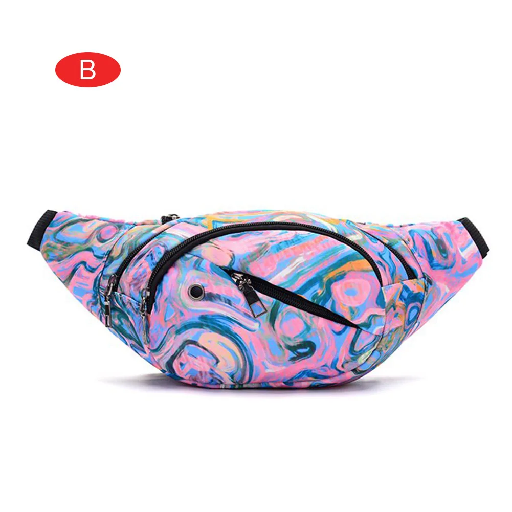 

Waist Bag Colorful Printed Chest Packs Pouch Zipper Adjustable Belt Bag Small Purse XR-Hot