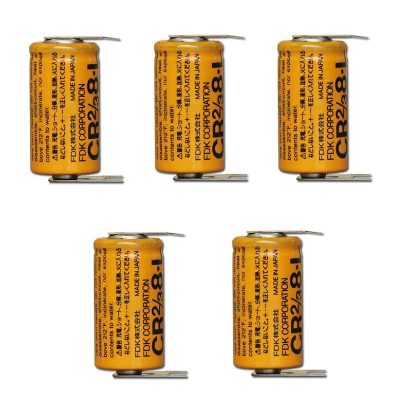 Lot 5PCS Original CR2/3 8.L FUJI FDK CR 2/3AA CR2/3AA 8.L CR2/38.L 3V 2000mAh PLC Lithium Battery with Welding Foot Pins