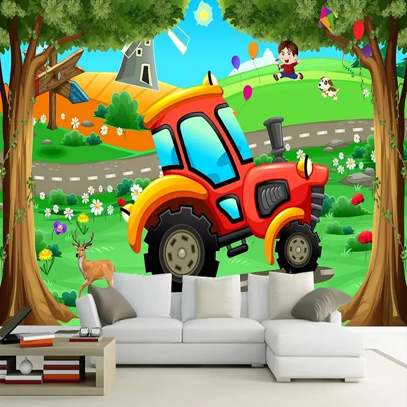 Большие настенные 3D обои на заказ милый мультяшный мир в скандинавском стиле