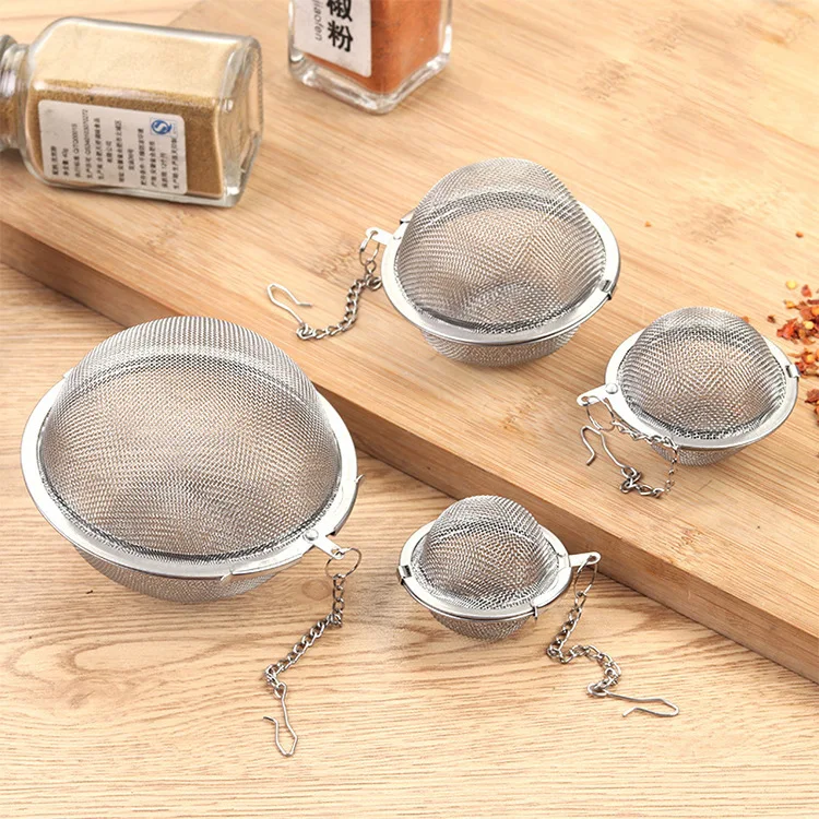 

Stainless Steel Sphere Locking Spice Tea Ball Strainer Mesh Infuser tea strainer Filter infuser Mesh Herbal Ball Kitchen Tea Too