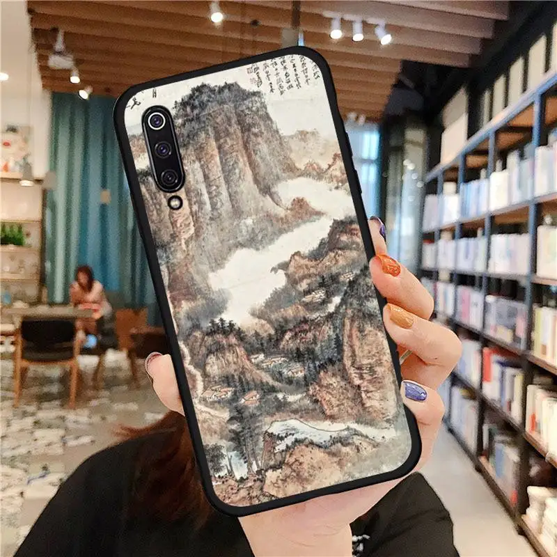 

Chinese ink landscape painting Phone Case For Xiaomi Redmi 7 9t 9se k20 mi8 max3 lite 9 note 8 9s 10 pro Soft silicone