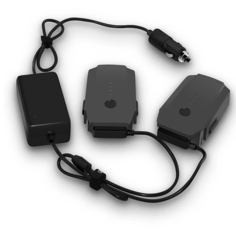 

1 to 2 Car Charger For Drone Battery with 2 Battery Charging Fast Charging about 90mins Outdoor Charger For DJI Mavic Pro