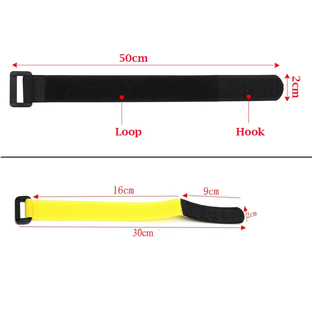 

10 Pcs 2 * 50cm Reusable Fastening Bike Tie Nylon Hook & Loop Durable Multil Purpose Self-adhesive High Quality Strap Cable Tie