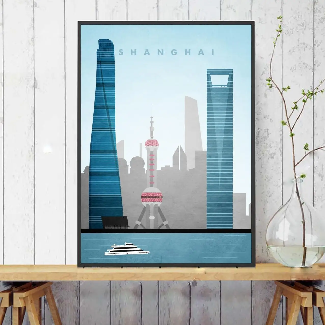 Художественный плакат путешествия в Шанхае настенный Декор для дома | Дом и сад