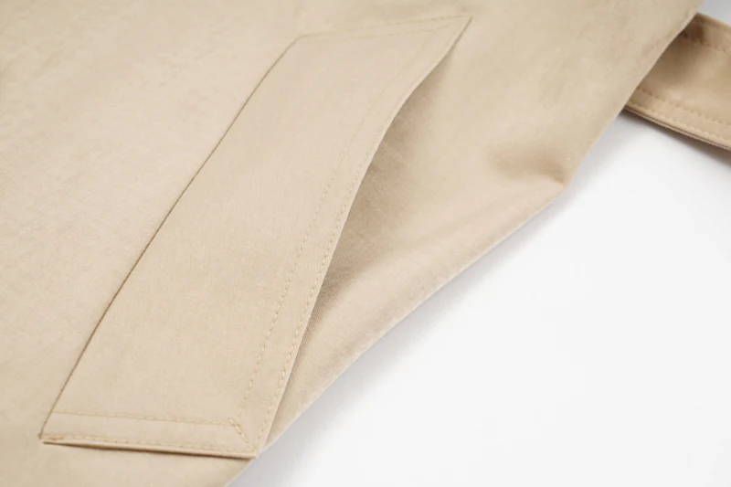 

[EAM] Women Khaki Big Size Sashes Trench New Lapel Long Sleeve Loose Fit Windbreaker Fashion Tide Spring Autumn 2021 1DD7870