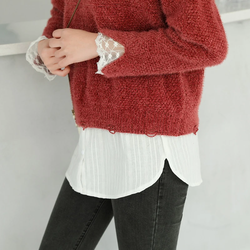 Однотонная Нижняя юбка съемная Асимметричная накладная мини-юбка блузка рубашка