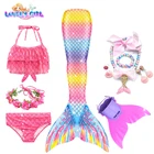 Рождественский подарок Русалка хвост детское платье Copslay костюм бикини купальник подарок для мермалеров купальник для мермалетов летнее Вечерние