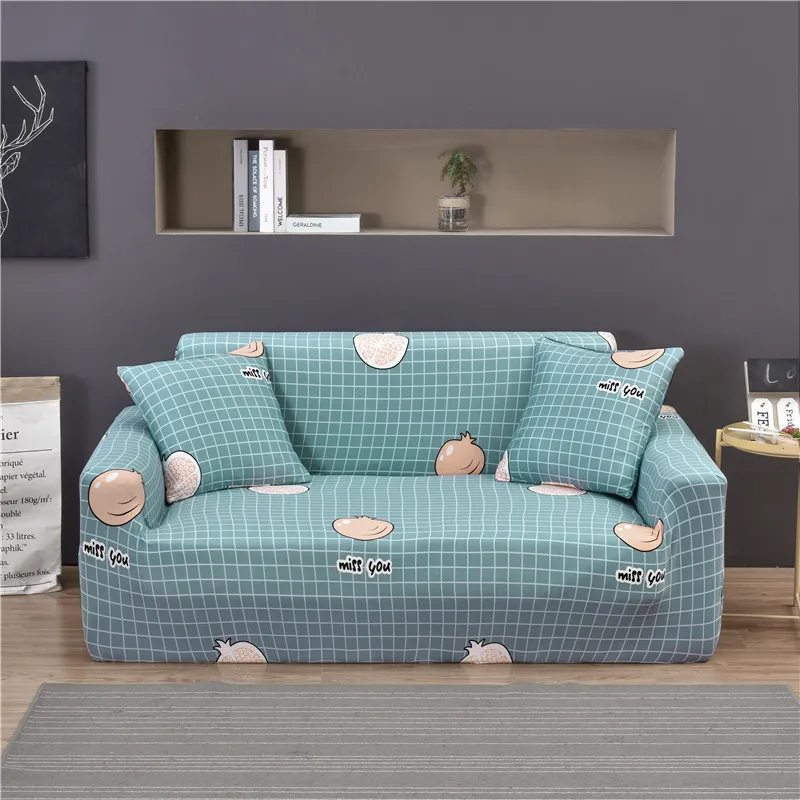 Эластичный чехол для дивана с принтом листьев спандекс полиэстер