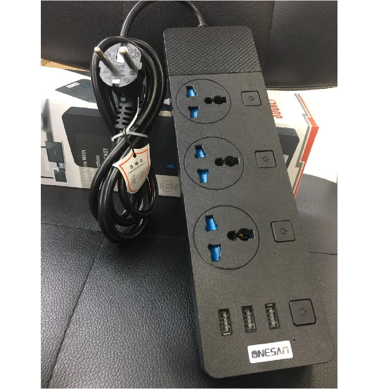 Универсальный сетевой фильтр розетка европейского стандарта 3 розетки