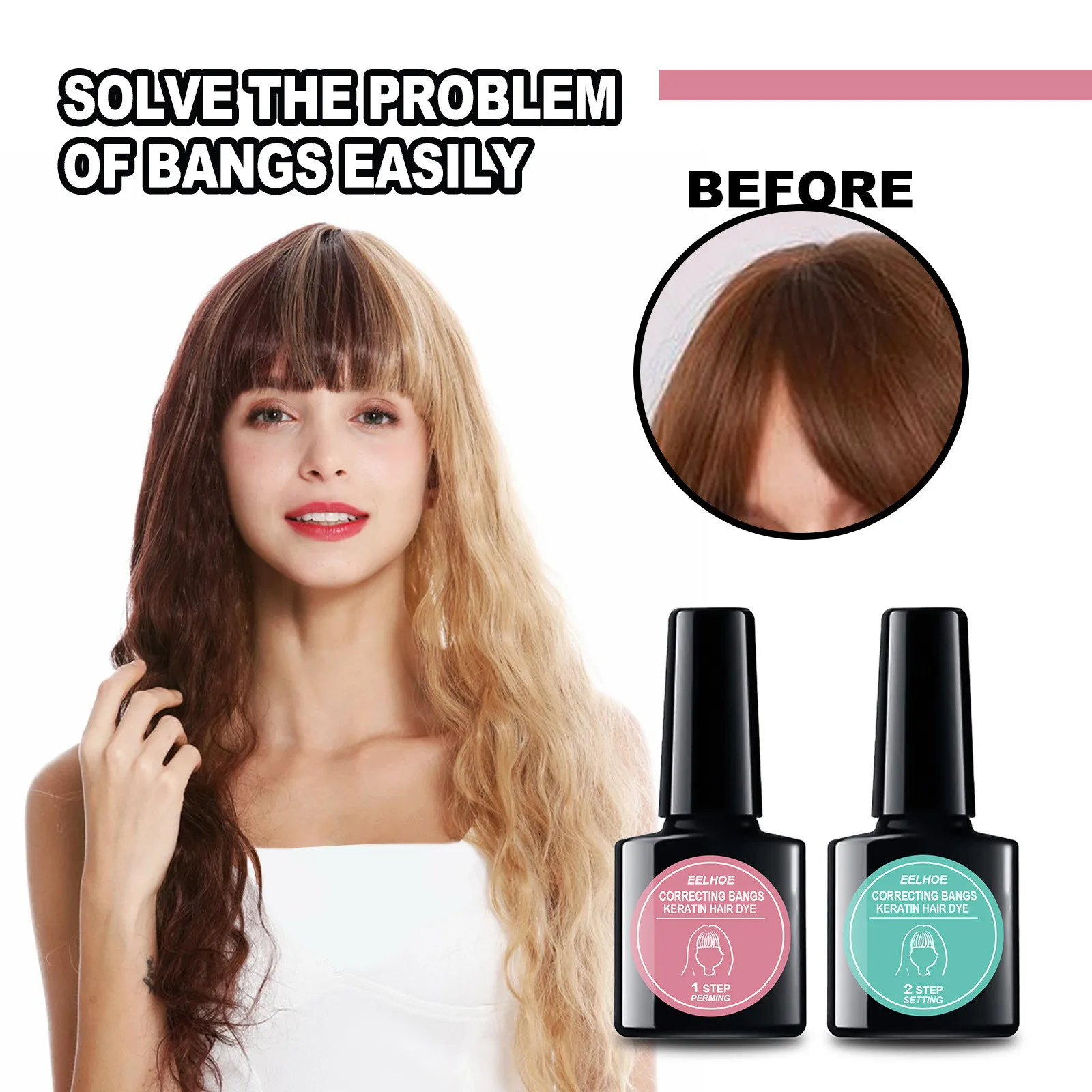 

Daily Portable Hair Repair And Bangs Hair Styling Corrector 2 Bottles Total 30ml
