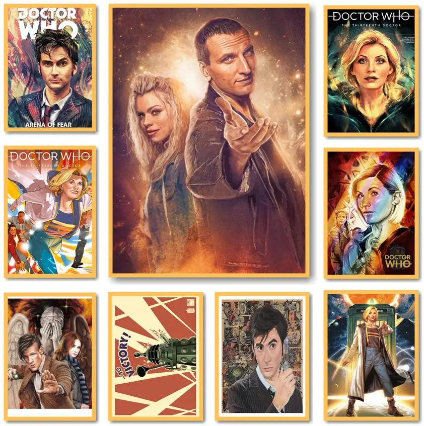 

45 Designs Tv Show Doctor WHO Still Whitepaper Poster Homedecal Art Painting Abstract Wall Sticker For Coffee House Bar