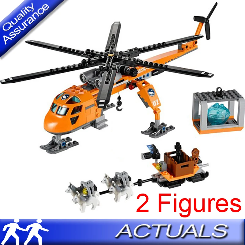 BELA 10439 60034 City Arctic HelicraneED строительные блоки вертолет кран самолёт модели блоков