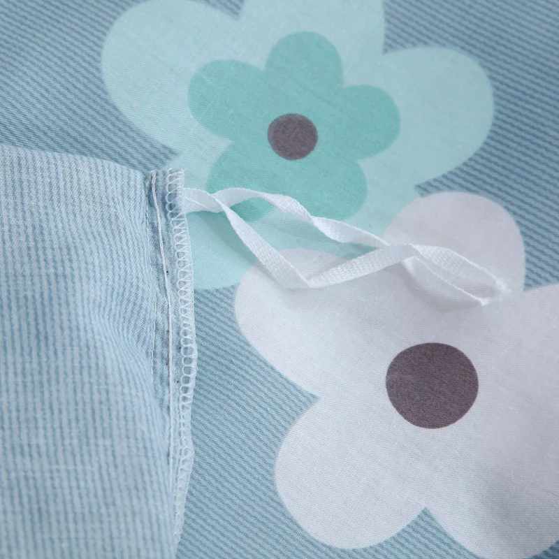 Пододеяльник для взрослых в американском стиле с голубыми цветами 100% хлопок