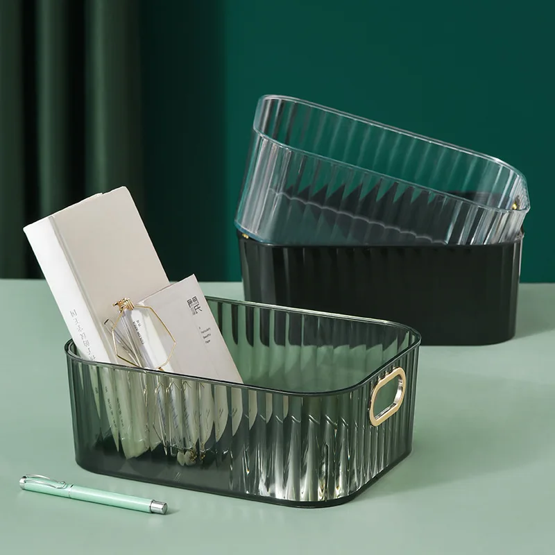 

Transparent Desktop Storage Box Student Dormitory Cosmetic Mask Finishing Box Nordic Style Household Drawer Clothing Storage Box