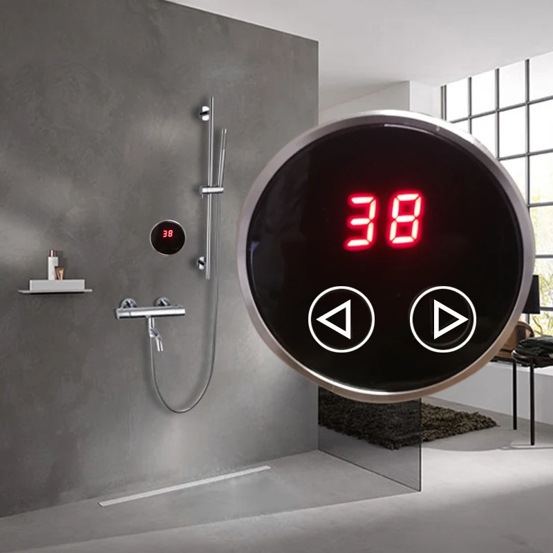 

Memory Bathroom Shower System Thermostat Water Heater Basin Faucets Thermostatic Mixing Valve Digital Dispaly Touch Panel