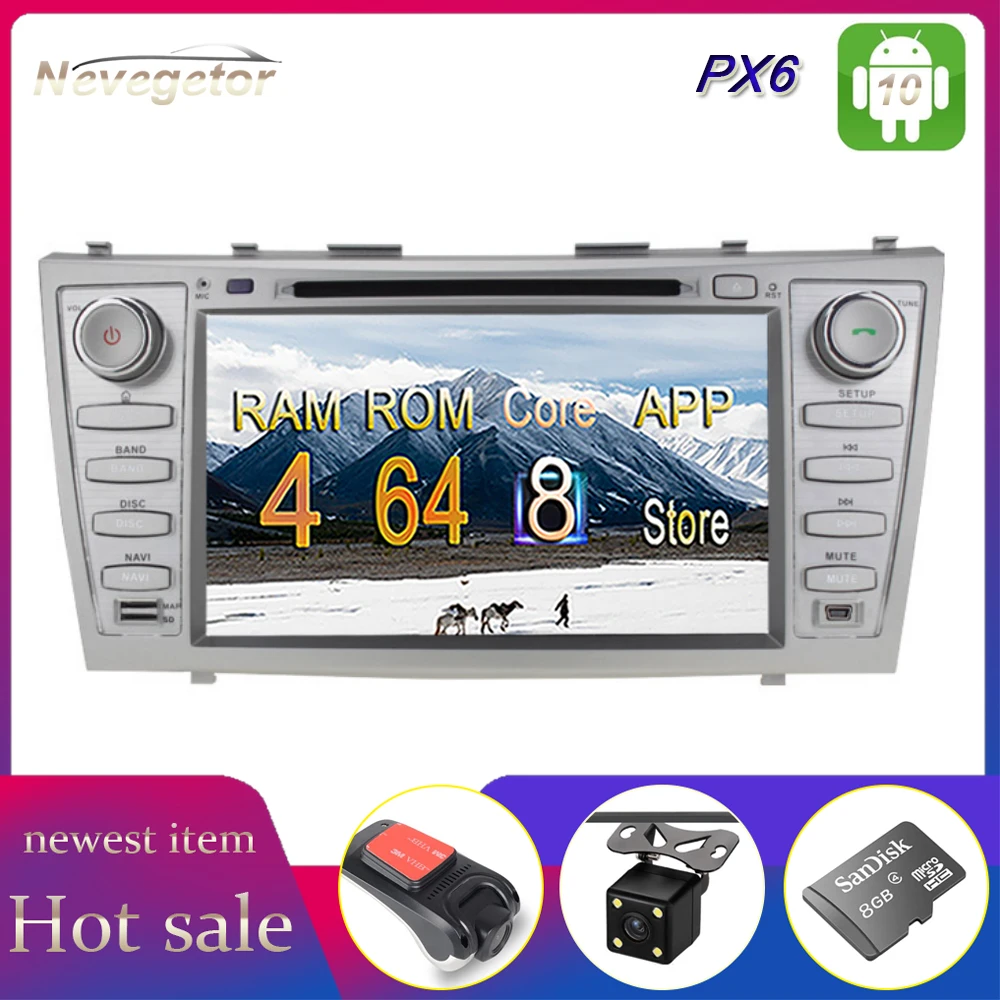 Автомобильный DVD мультимедийный плеер Android 10 для Toyota Camry 2007 2008 2009 2010 WiFi BT GPS